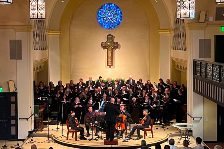 Choir performing at a church.